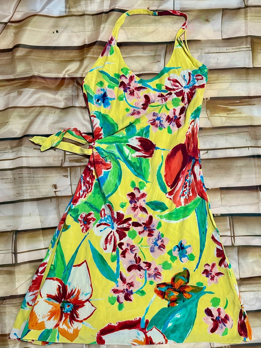 Ralph lauren collection 100% silk floral halter wrap dress size 4 - Picture 2 of 5